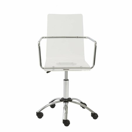 HOMEROOTS 20.52 x 22.01 x 39.49 in. Office Chair with Chromed Steel Base, Clear 370505